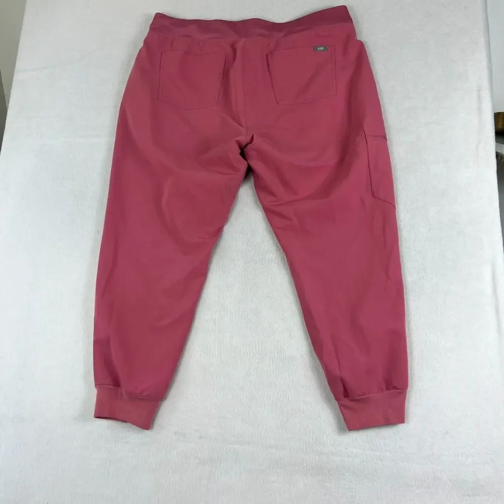 Figs Scrub Joggers Women's XL Mauve Pink Fuschia Pockets Stretch Medical